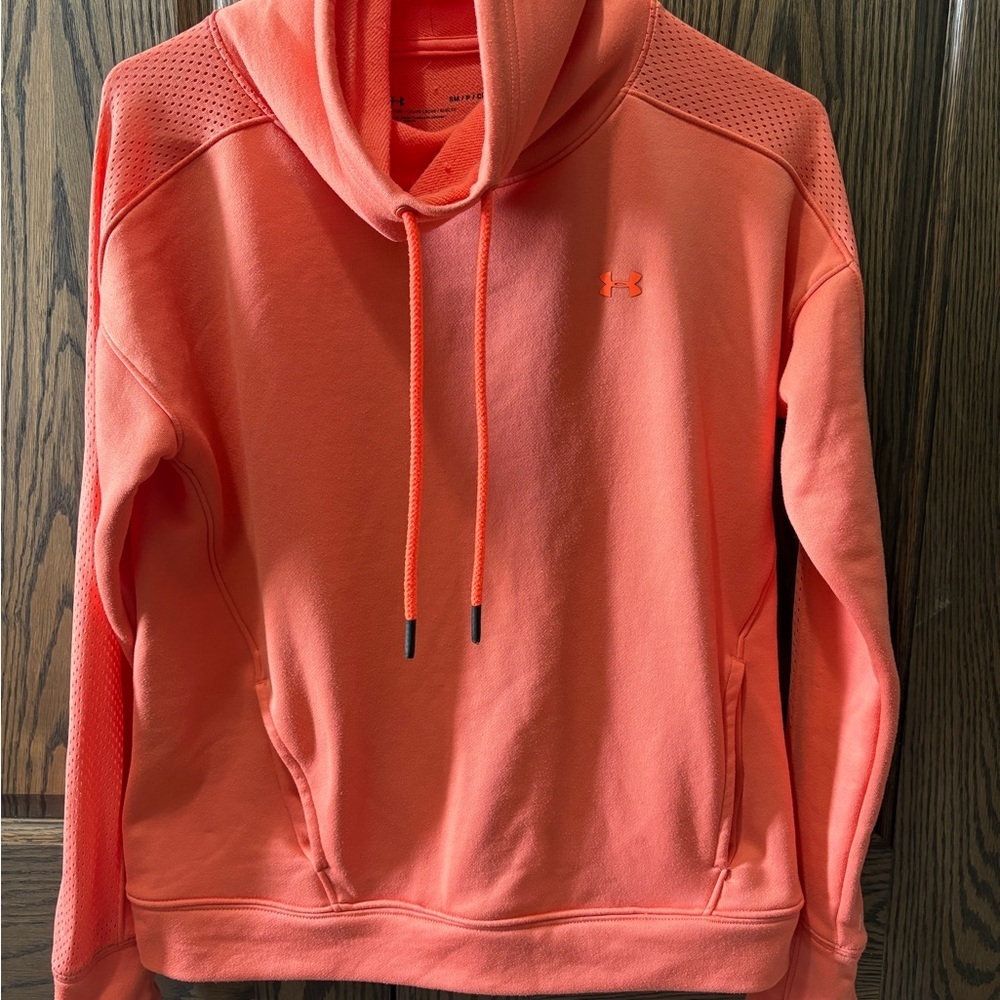 Under Armour Bold Coral tech Terry funnel neck Pullover
